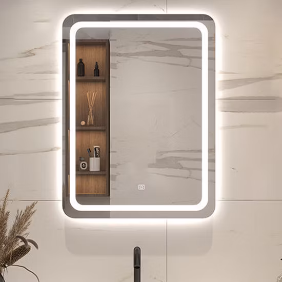 UL CE cUL Wand Home Decor Salon Möbel Make-up Kosmetik Smart Vanity Light Beleuchteter, beleuchteter, hintergrundbeleuchteter Badezimmer-LED-Spiegel mit Lichtern, Defogger, Bluetooth