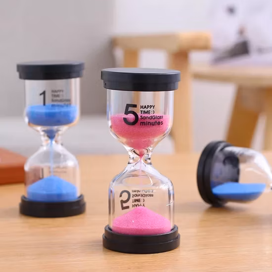 Dekorationsgeschenk Sanduhr aus klarem Glas, 6-teiliges Sanduhr-Set